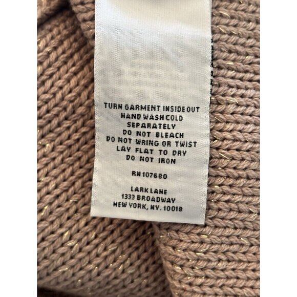 NWT Lark Lane Womens Size Large Taupe Cardigan Sweater Faux Fur Trim Sparkly - Picture 8 of 8